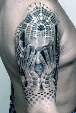 tatuaże męskie na ramie 3d