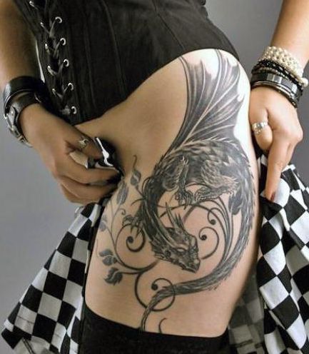 dragon hip tattoo