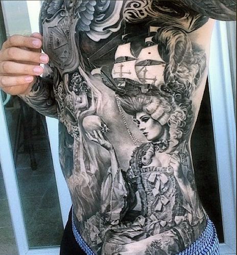 man full body tattoo