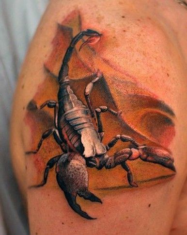 realistic scary scorpion tattoo