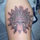 aztec shoulder tattoo