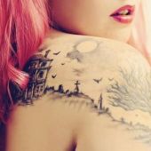 amazing back tattoo girl