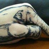 amazing elephant tattoo hand