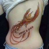 lower back tattoo phoenix