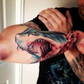 shark 3d tattoo