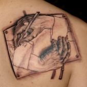 tatuaż dłonie 3d