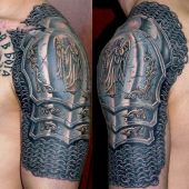 tatuaż 3d na ramie męski