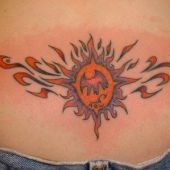 lower back tattoo sun