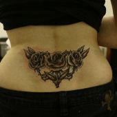 lower back tattoo roses