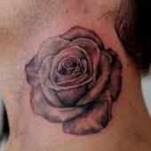 rose neck tattoo