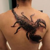 scorpion 3d back tattoo