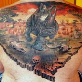 tatuaż nosorożca 3d