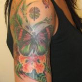 colorful butterfly tattoo