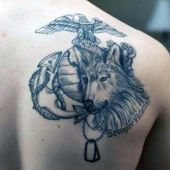 tatuaż wilka i orła