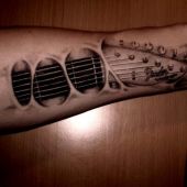 tatuaż muzyczny 3d