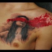 chest tattoo woman