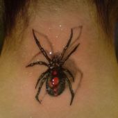 neck tattoo spider 3d