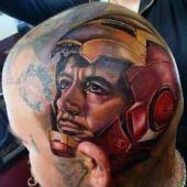 iron man head tattoo