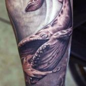 tatuaż wieloryba 3d
