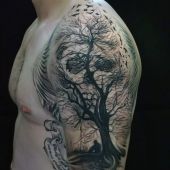 amazing skull arm tattoo
