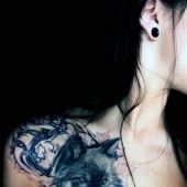 womens wolf tattoo