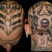 tatuaże na głowie 3d