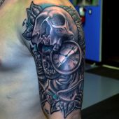 tatuaże męskie czaszka 3d