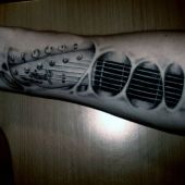 tatuaże 3d gitara