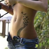 tatuaże dla dziewczyn pióro i ptaki