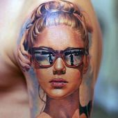 woman tattoo on arm
