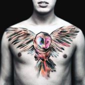 amazing owl tattoo for man