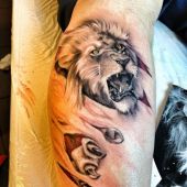amazing lion tattoo 3d
