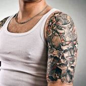 męskie tatuaże na ramie 3d