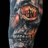 incredible 3d tattoo skull