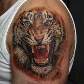 tiger arm 3d tattoo