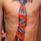 tatuaże męskie krawat 3d