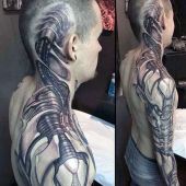 amazing biomechanical tattoo