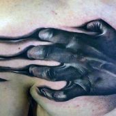 tatuaże męskie 3d na piersi