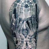 tatuaże męskie na ramie 3d