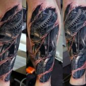 incredible biomechanical tattoo