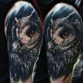 owl arm tattoo