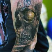 tatuaże na przedramieniu czaszka 3d