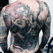 tatuaże męskie jeździec bez głowy