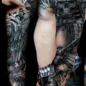 tatuaże męskie na ręce czaszka