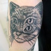 tatuaże iluzje kot