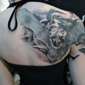 tatuaże zwierzęta nietoperze 3d