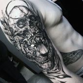 skull and tiger tattoo