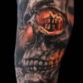 incredible 3d skull tattoo