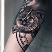 tatuaż 3d zegar