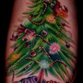 tatuaże świąteczne choinka